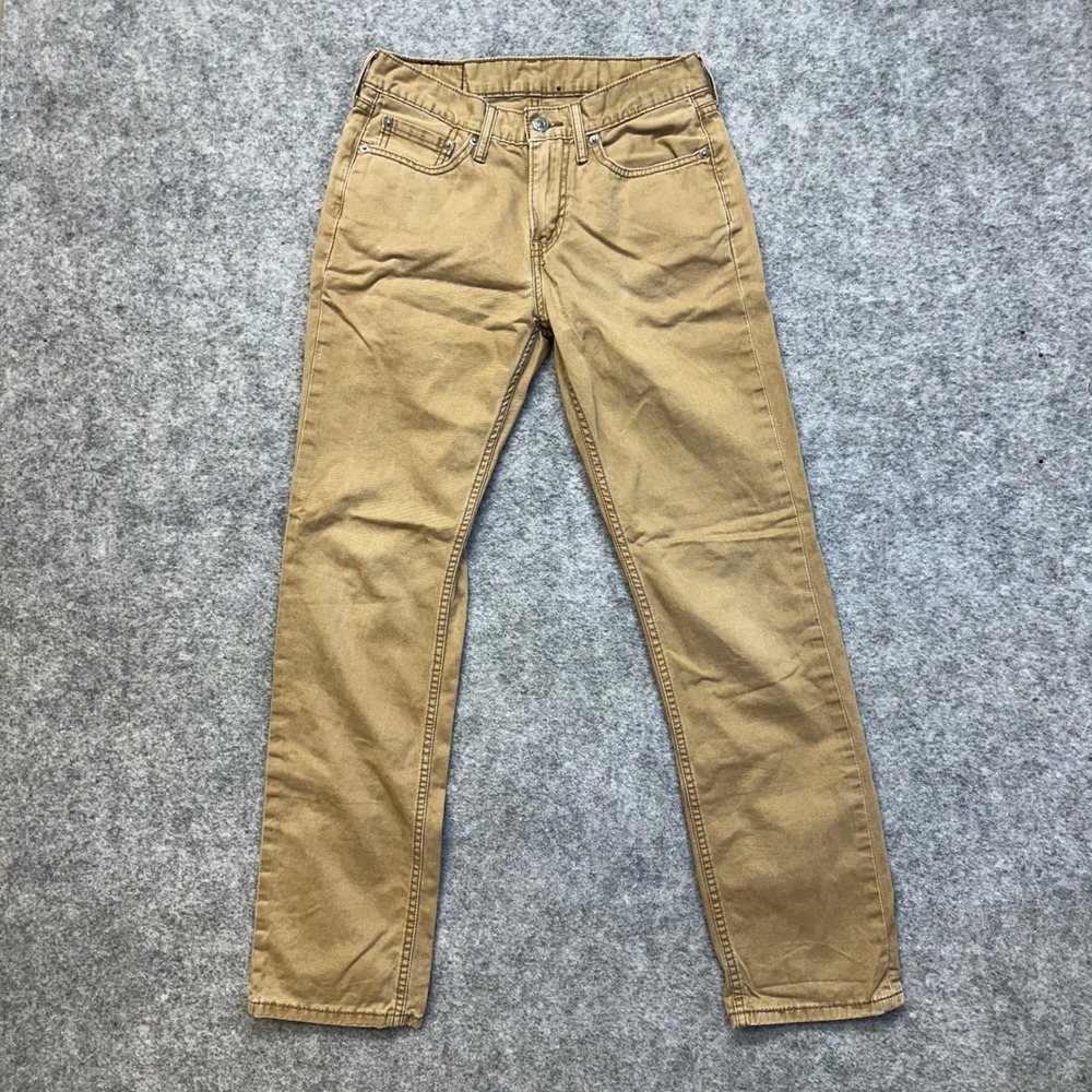Levi's 514 Straight Fit Pants Mens 29x32 Tan Khaki Cotton Blend Chino